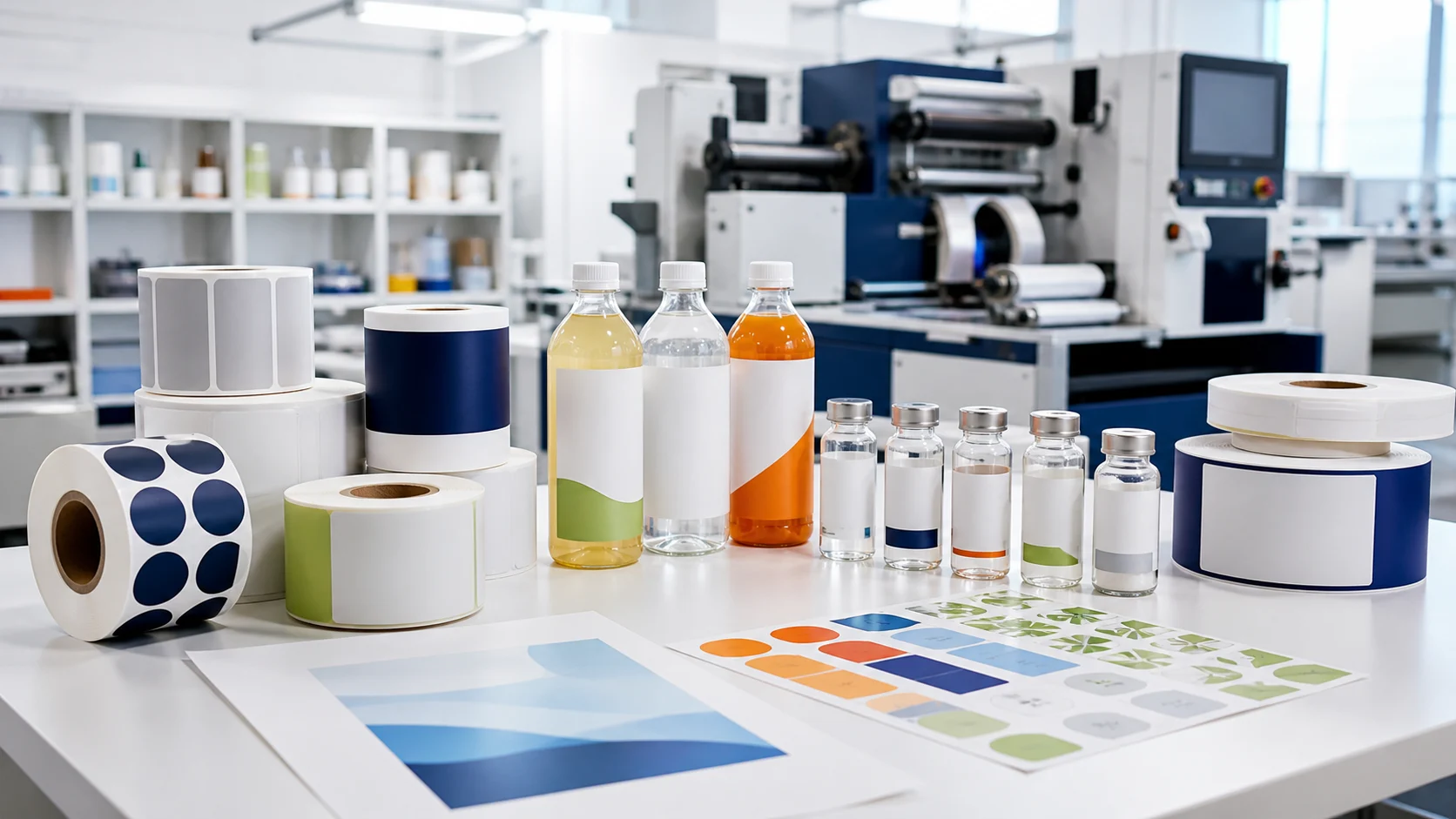 Custom labels and stickers manufacturing samples